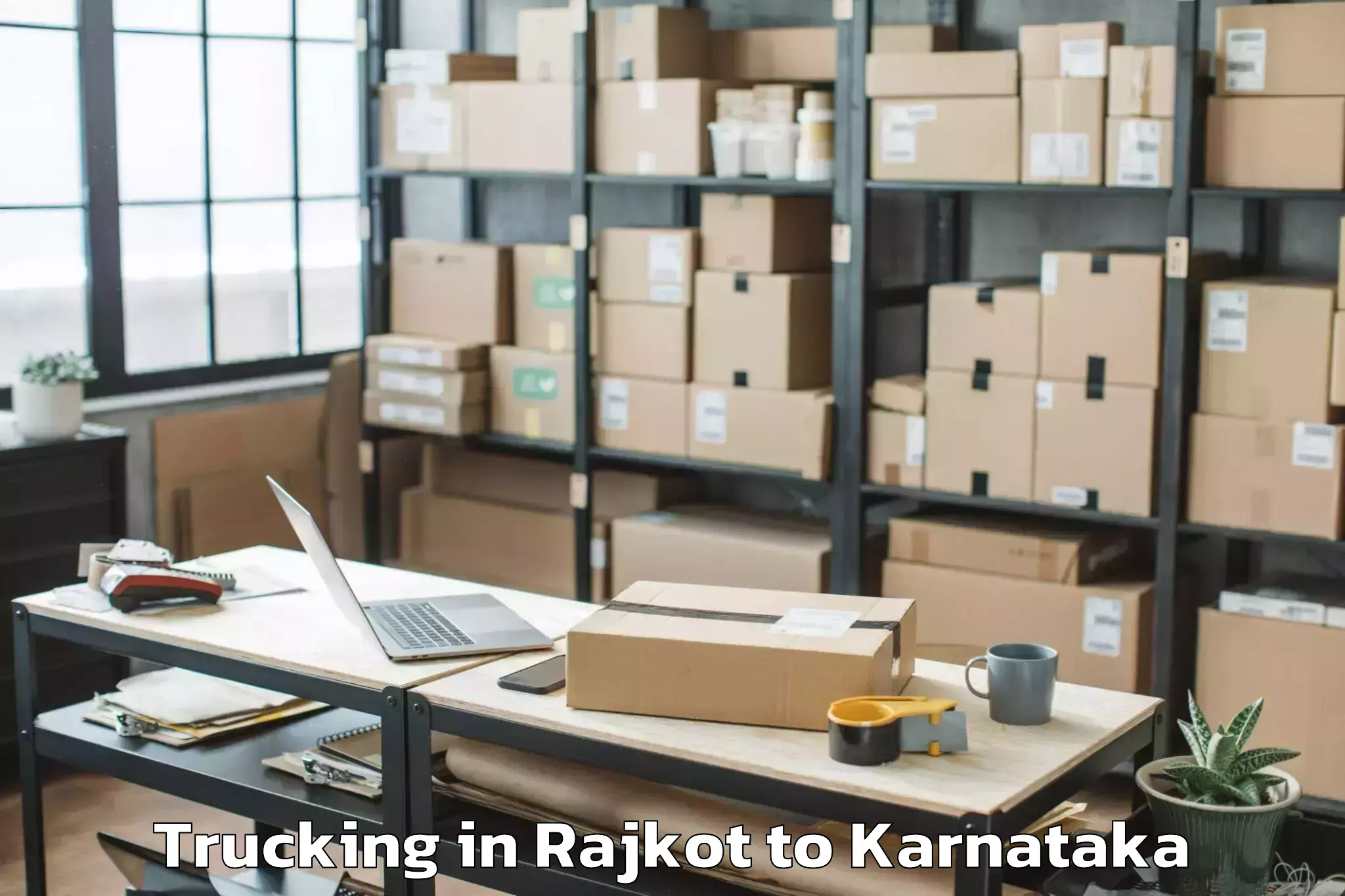 Easy Rajkot to Hoovina Hadagali Trucking Booking